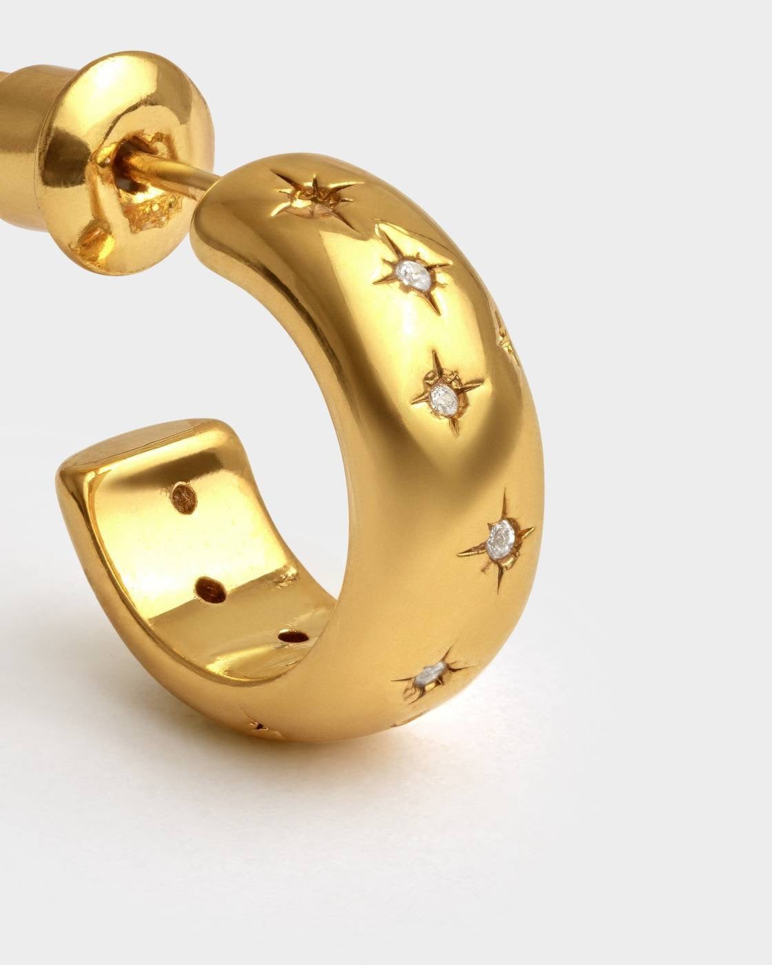 Katie Loxton Waterproof Jewellery - Starry - Gold Sparkly Hoop Earrings