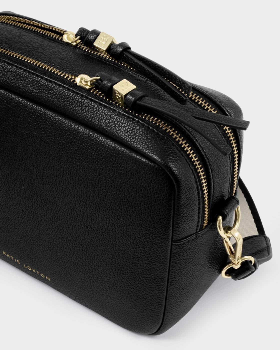 Katie Loxton - Lottie - Large Double Zip Crossbody Bag - Black