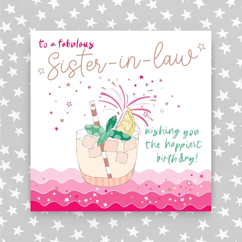 Molly Mae Fabulous Sister-in-law Cocktail And Ice Birthday Card