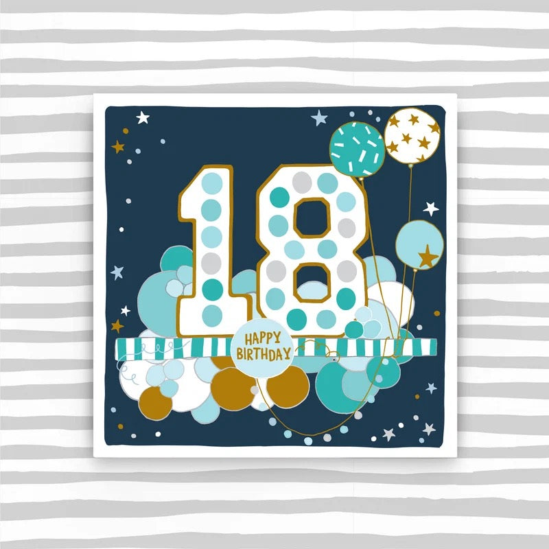 18 Today - Stars And Balloons Birthday Card - Molly Mae