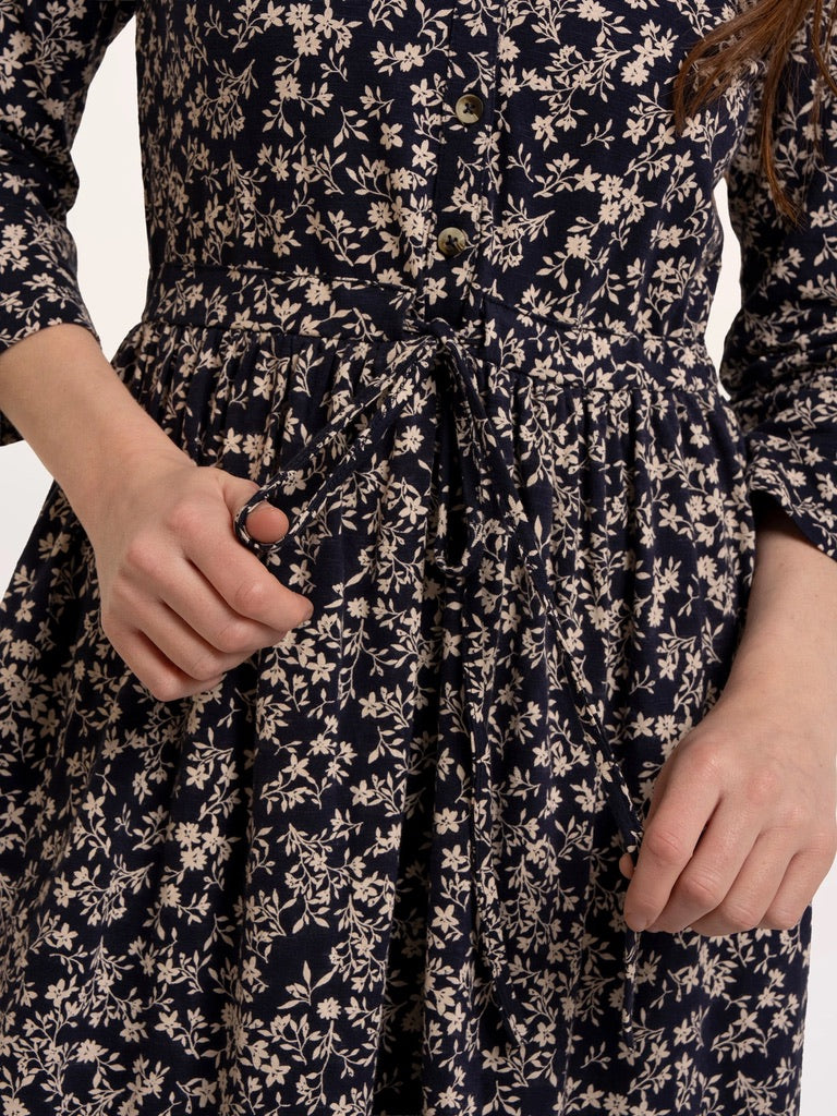 Brakeburn - Grace Ditsy Floral Print Midi Dress - Navy