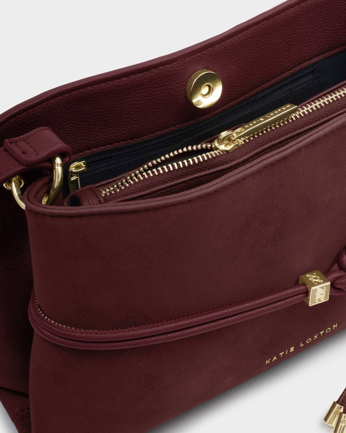 Katie Loxton - Lori -Small Crossbody Handbag - Cherry Suedette