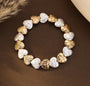 Gracee Jewellery - Gold & Silver Textured Hearts- Stretch Bracelet