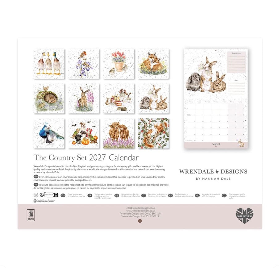 The Country Set Landscape Calendar 2027 - Wrendale Designs