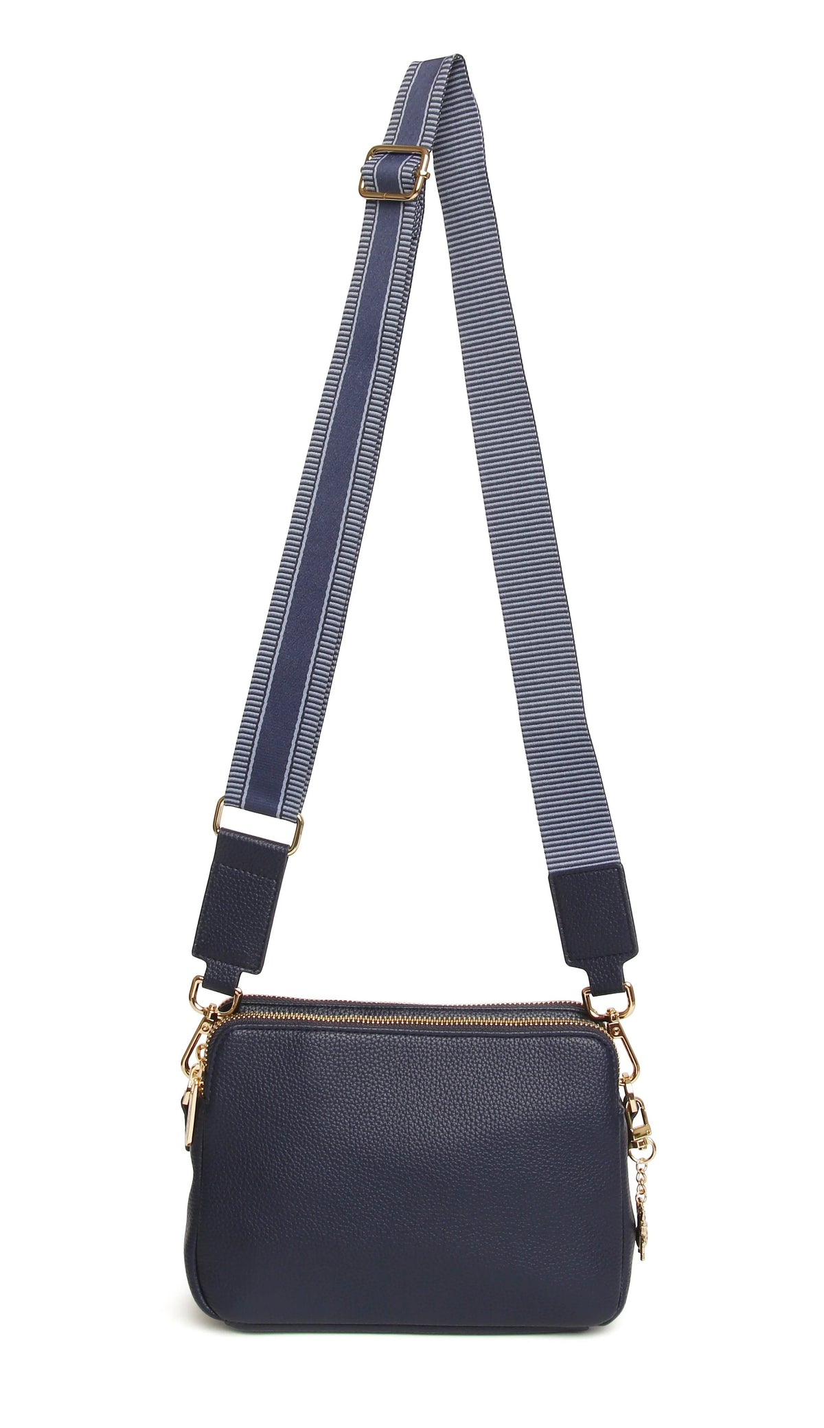 Alice Wheeler - Navy - Kensington Double Zip Crossbody Bag