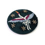 POM - Crane - Velvet Embroidered Round Compact Mirror - Teal Blue