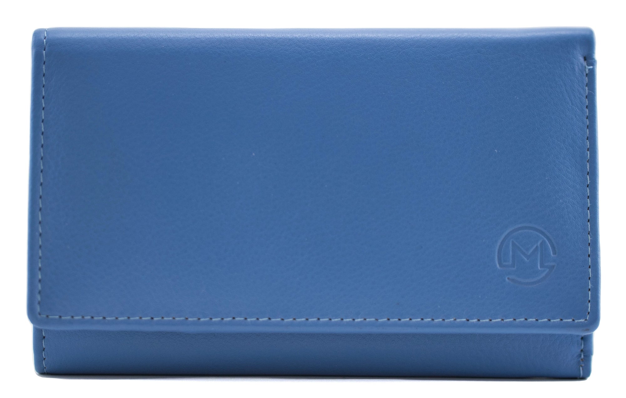 Mala Leather - Origin Medium Tri-Fold &amp; Zip Purse (3698 5)- Blueberry