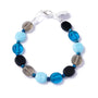 Carrie Elspeth  -Glass Ovals Multi Tone Beaded Bracelet - Azure Blue