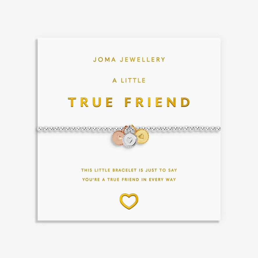 Joma Jewellery - Charmed Moments - A Little 'True Friend' - Three Tone Charm Bracelet
