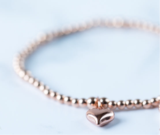 Jolu Jewellery Rose Gold Puff Heart Chloe Bracelet