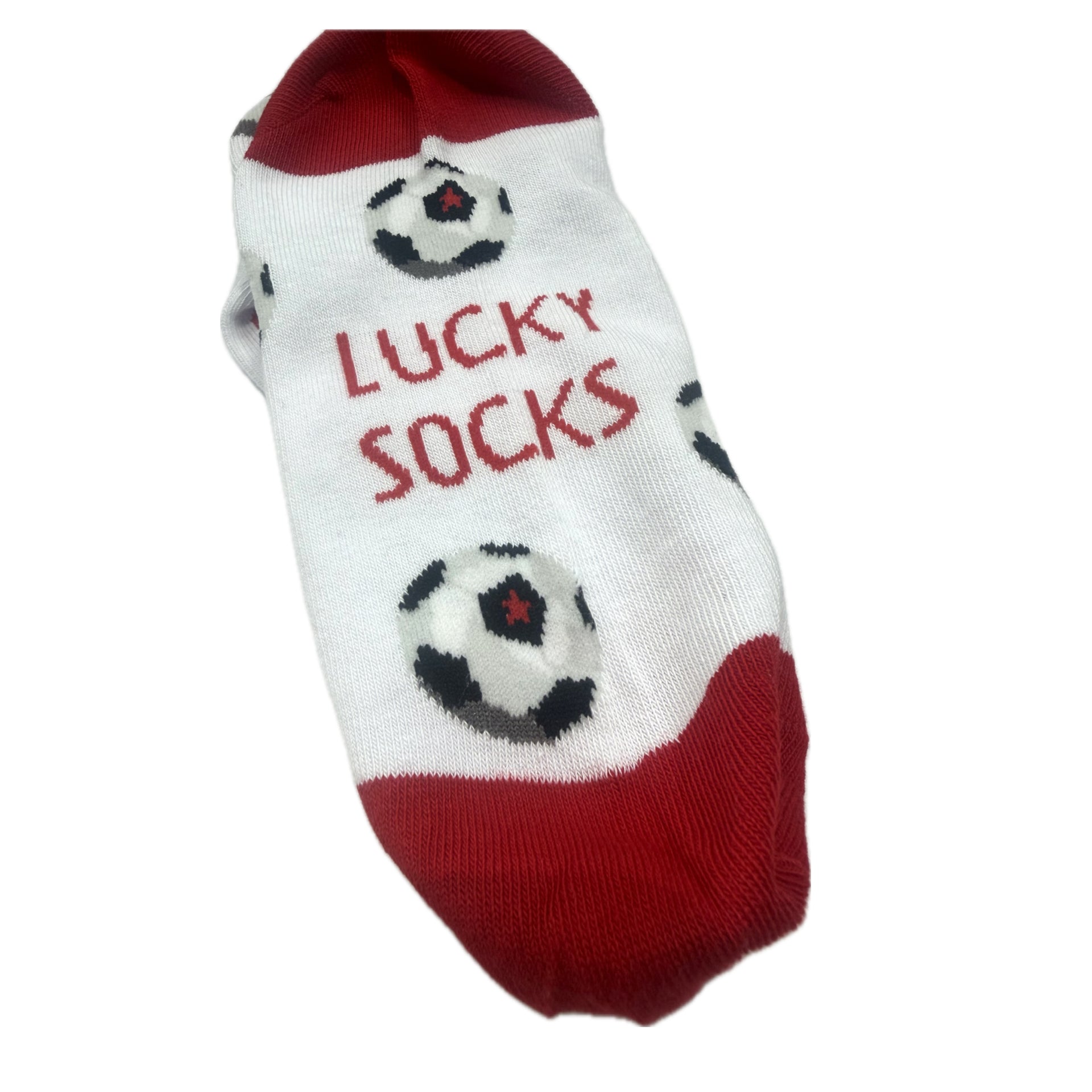 White Cotton Mens Ankle Socks - Football - ENGLAND Lucky Socks - Red/White