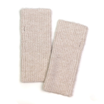 POM Oatmeal Recycled Blend Chunky Knitted Cosy Wrist Warmers