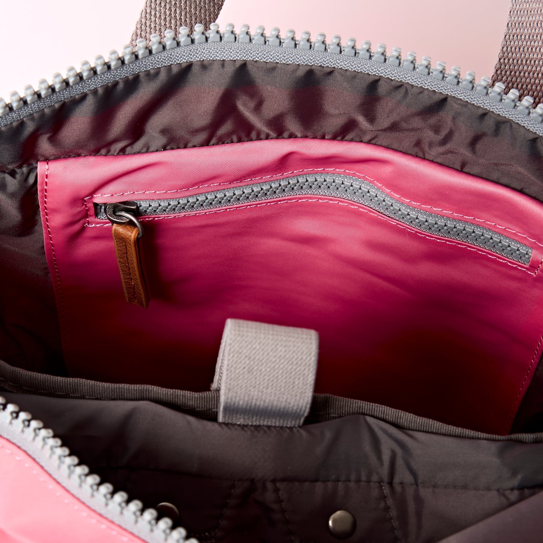 Roka Canfield Roll Top- Recycled Nylon - Small Backpack - Pink Lemonade