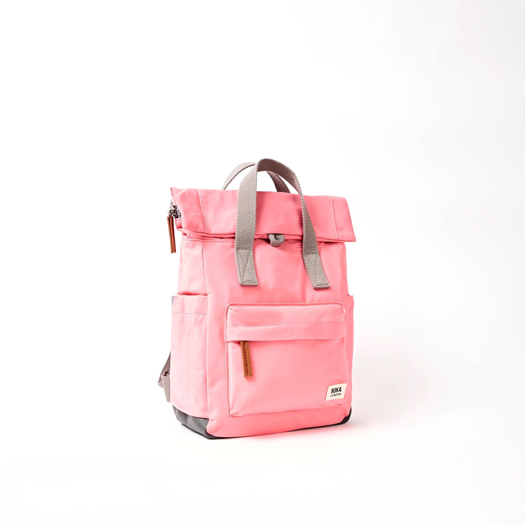 Roka Canfield Roll Top- Recycled Nylon - Small Backpack - Pink Lemonade