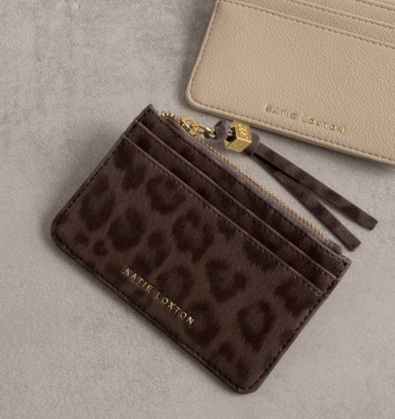 Katie Loxton - Lottie - Coin &amp; Card Holder - Chocolate Leopard