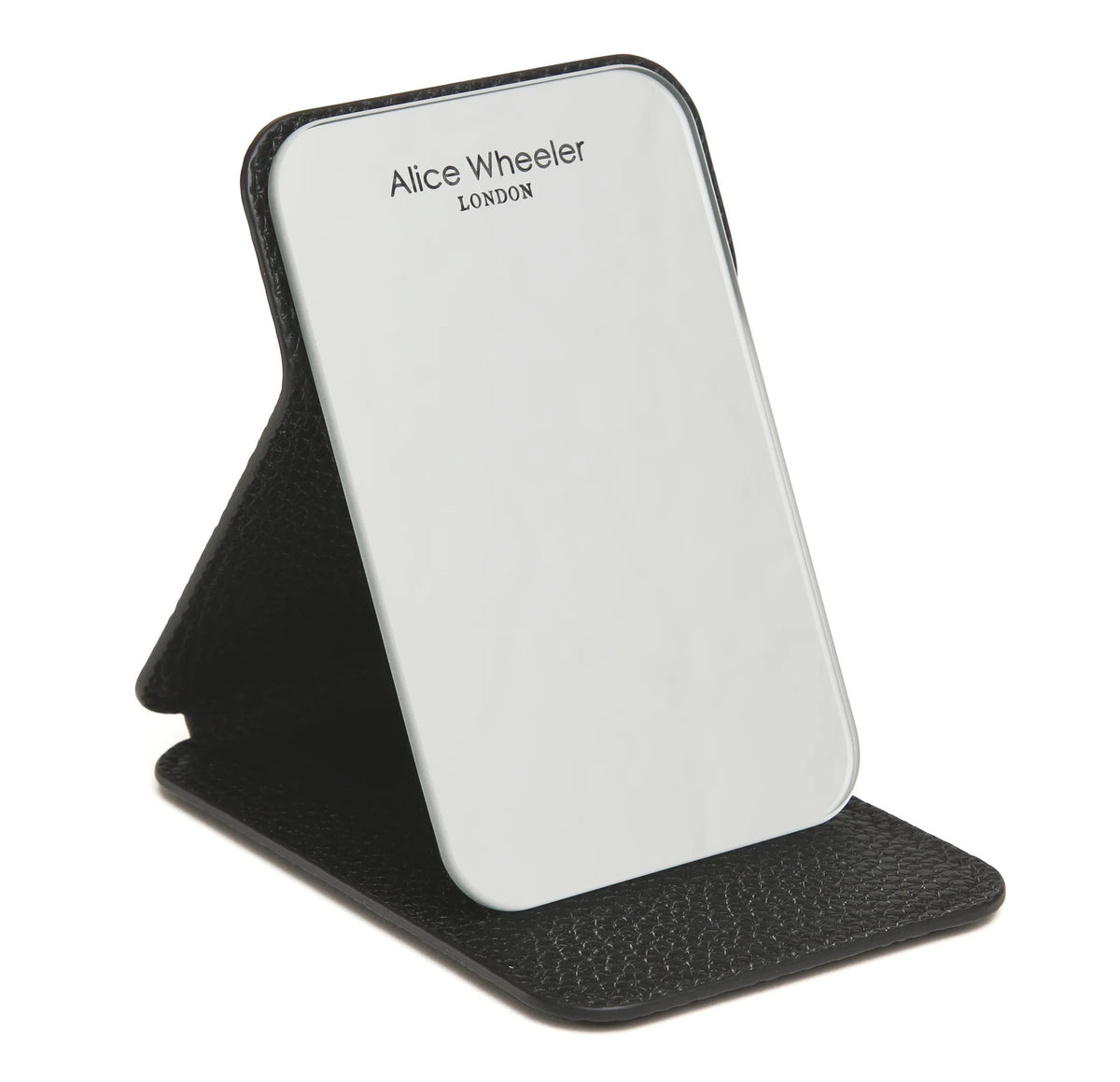 Alice Wheeler - Faux Leather - Mini Folding Compact Mirror - Black