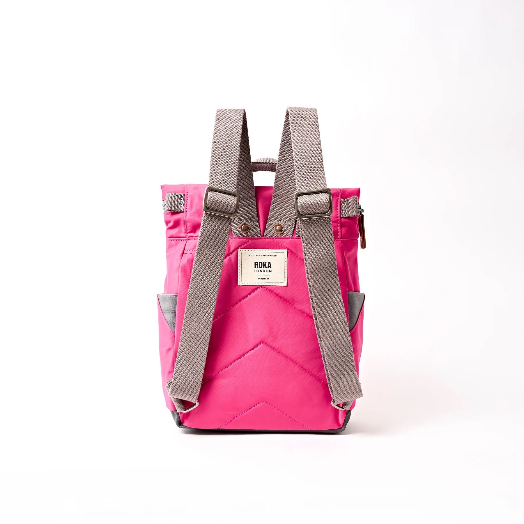 Roka Canfield Roll Top- Recycled Nylon - Small Backpack - Granita Red