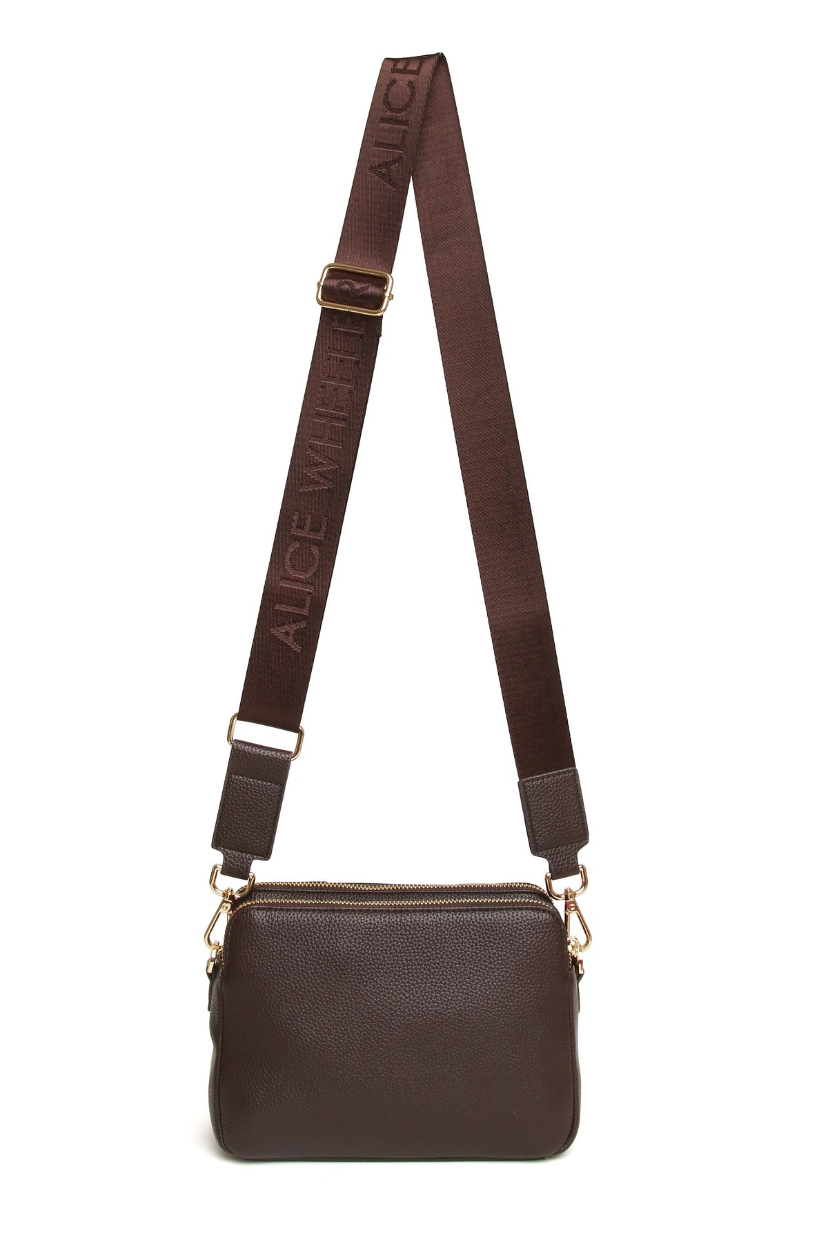 Alice Wheeler - Chocolate  - Kensington Double Zip Crossbody Bag