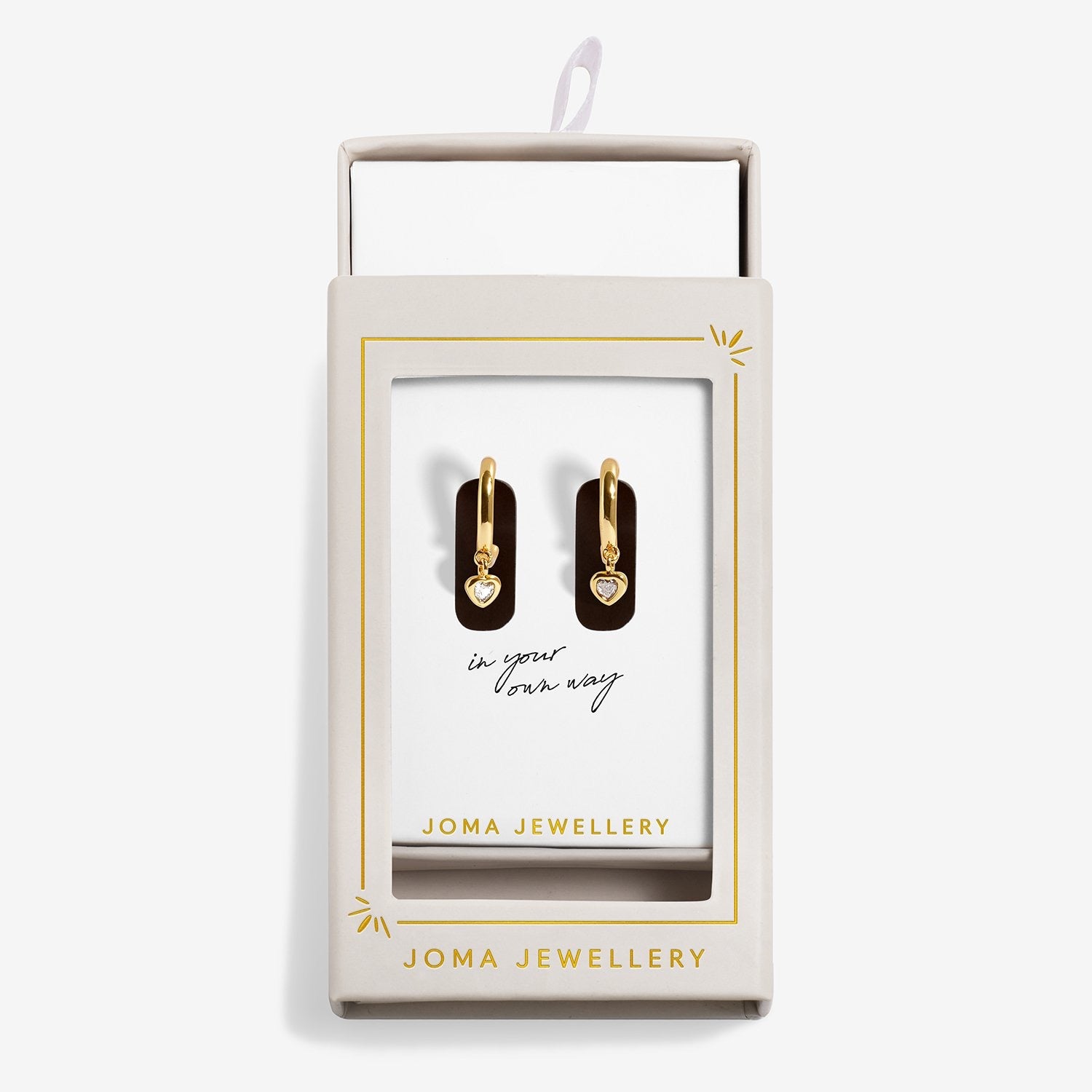 Joma Jewellery Moments to Shine - Perfectly You - Gold Plated Boxed Heart Hoop Earrings
