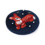 POM - Navy Velvet - Deer - Embroidered Round Compact Mirror