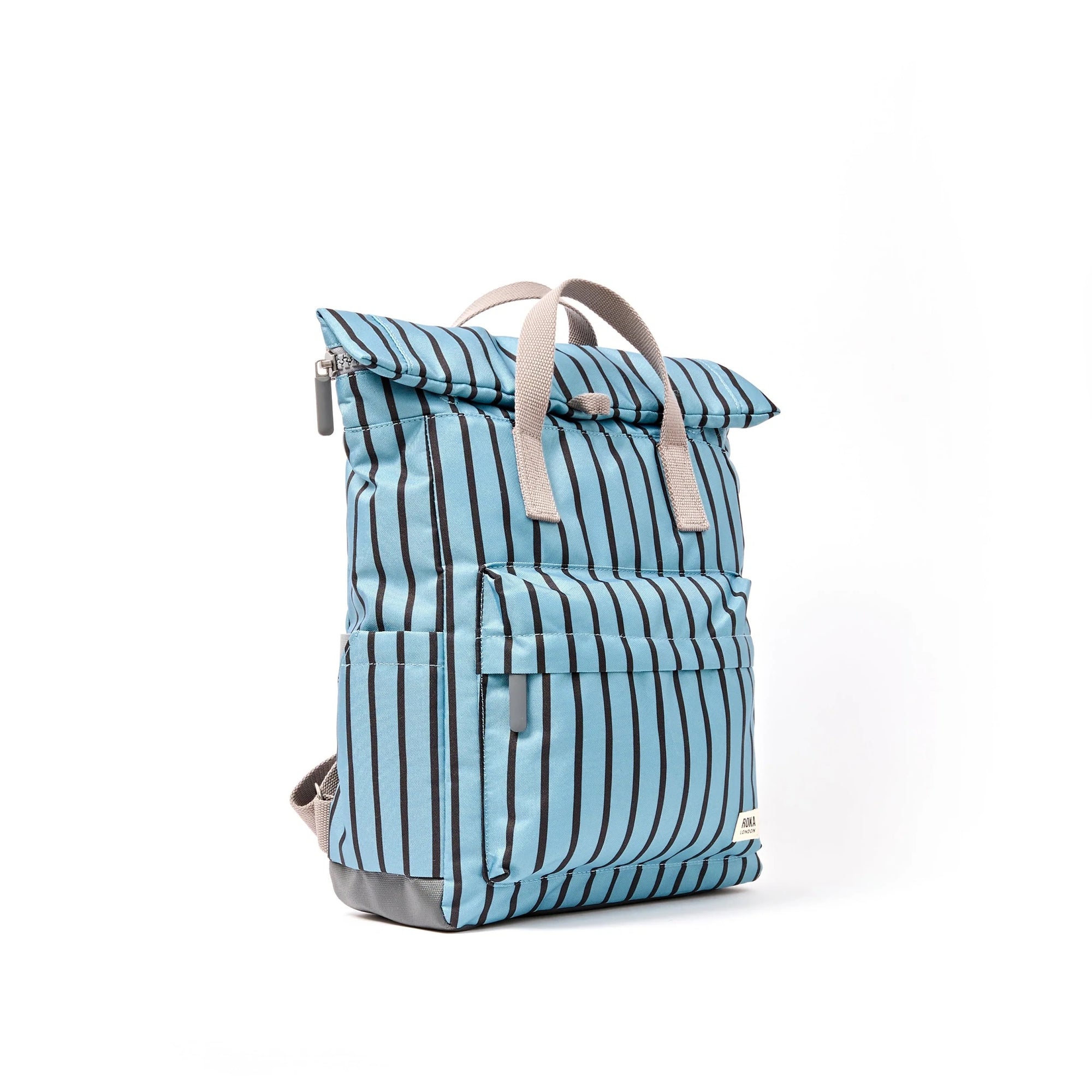 Roka Canfield Recycled Canvas - Medium Backpack - Blue Stripe