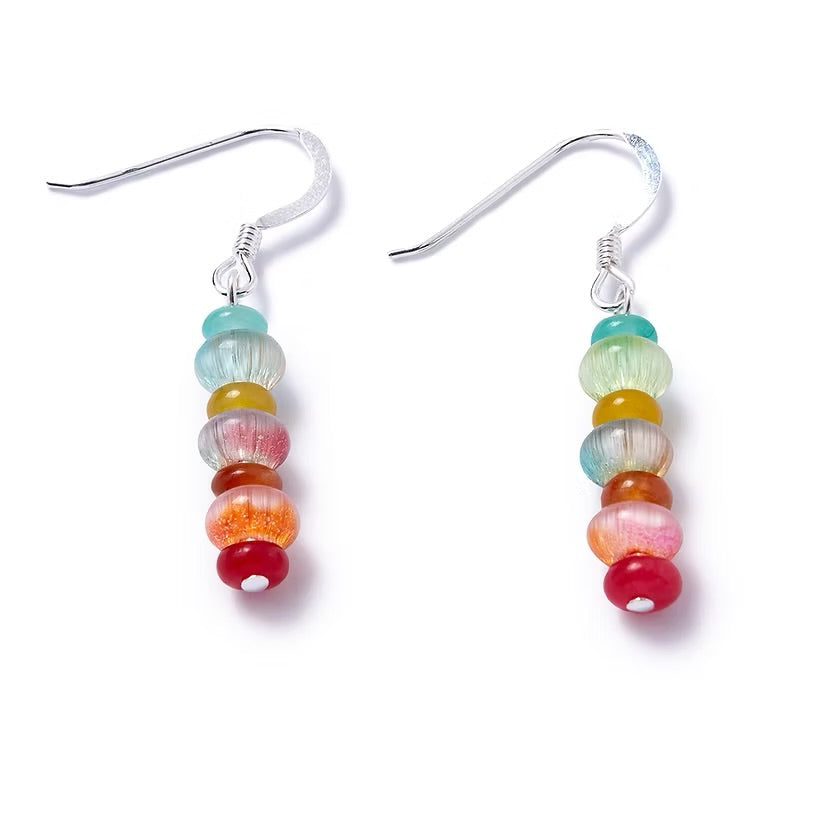 Carrie Elspeth - Warm Tutti Frutti - Beaded Drop Earrings