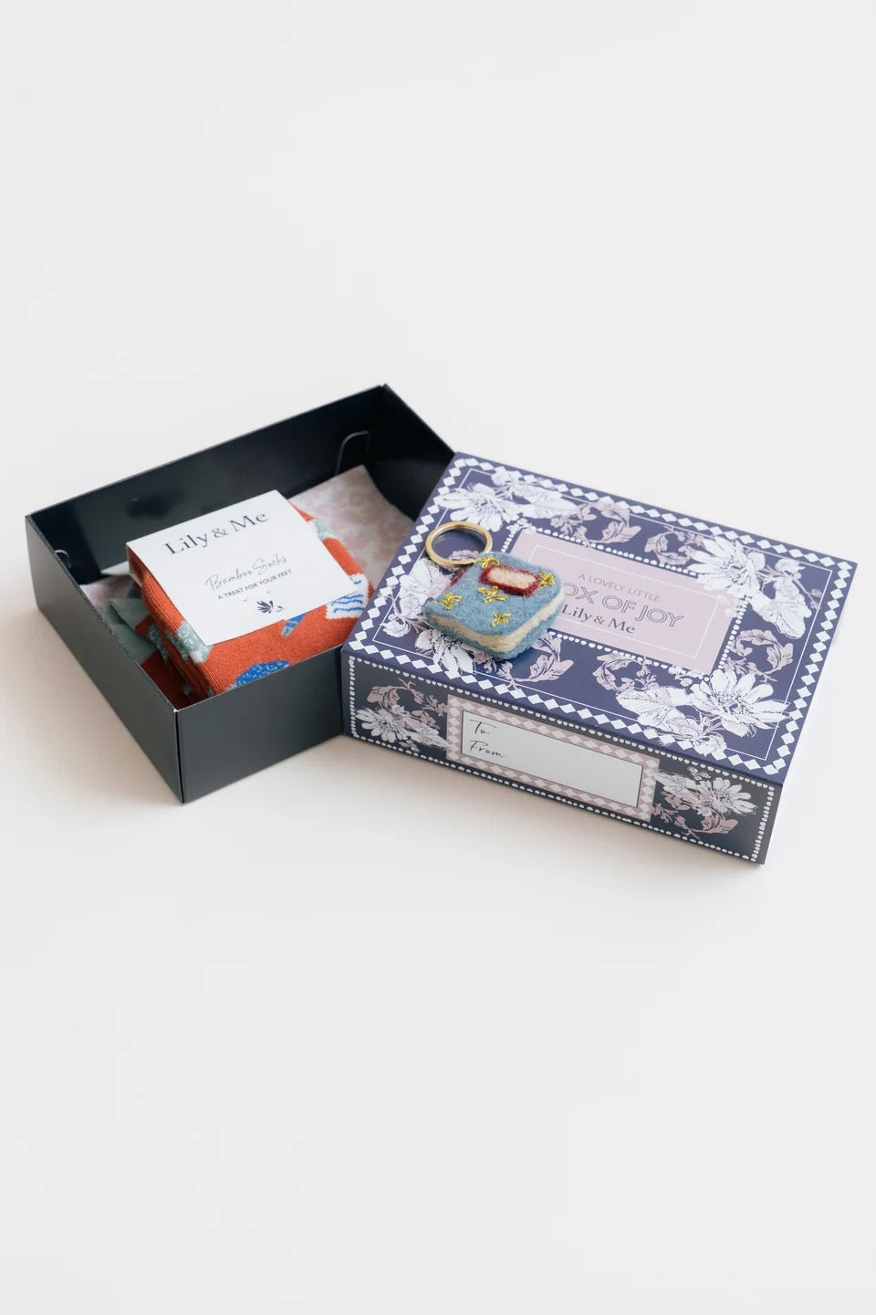Lily &amp; Me - Reading Book Socks &amp; Felt Book - Keyring &amp; Sock Gift Box Set