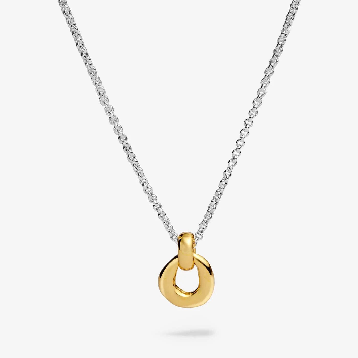 Joma Jewellery - Loved By You - Organic Link Necklace - Silver &amp; Gold Plating