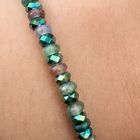 Carrie Elspeth - Moss Agate Faceted Rondelles Beaded Bracelet - Green Multi