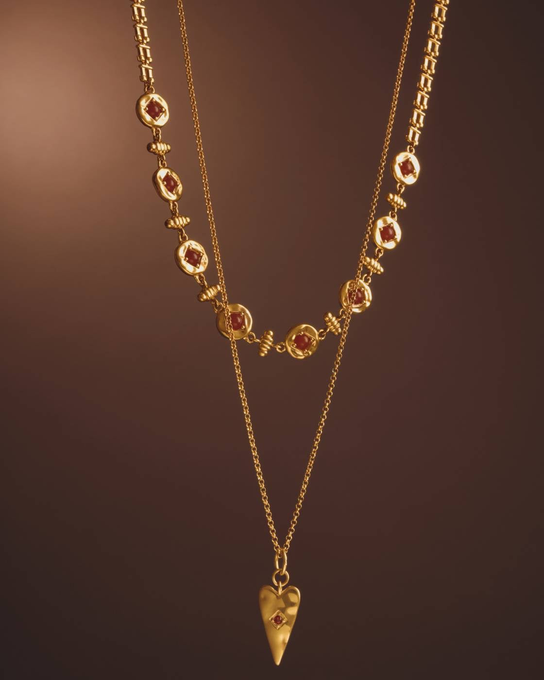Katie Loxton Waterproof Jewellery - Rogue Noir - Gold Heart Pendant Necklace