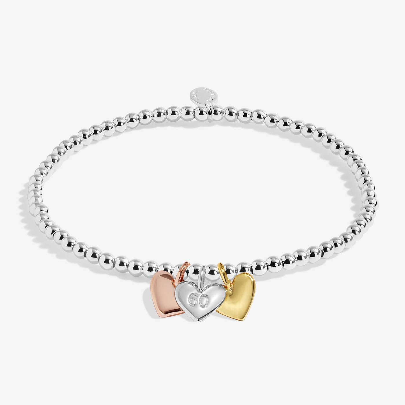 Joma Jewellery - Charmed Moments - A Little 'Happy 60th Birthday' - Three Tone Charm Bracelet