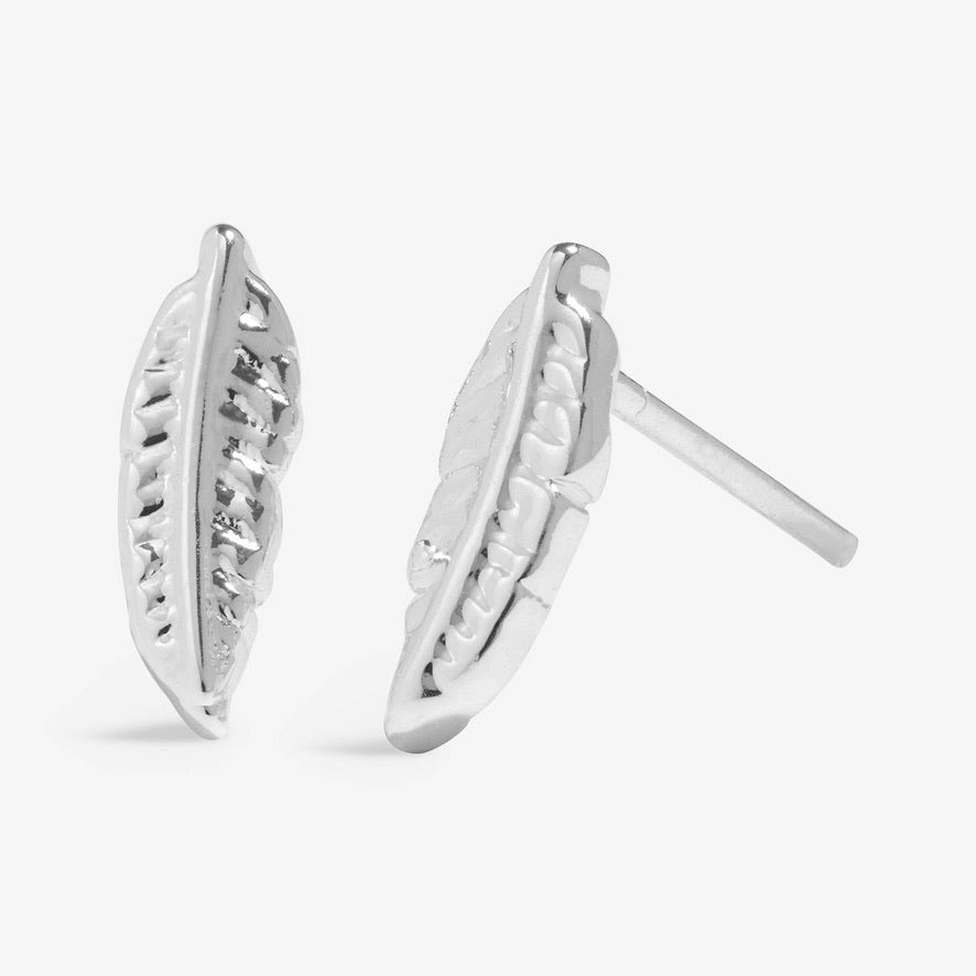 Joma Jewellery Moments to Shine - Feather - Silver Plated Boxed Stud Earrings