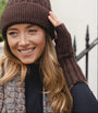 Park Lane - Chocolate - Cable Knit Fingerless Wrist Warmer - Ladies Gloves