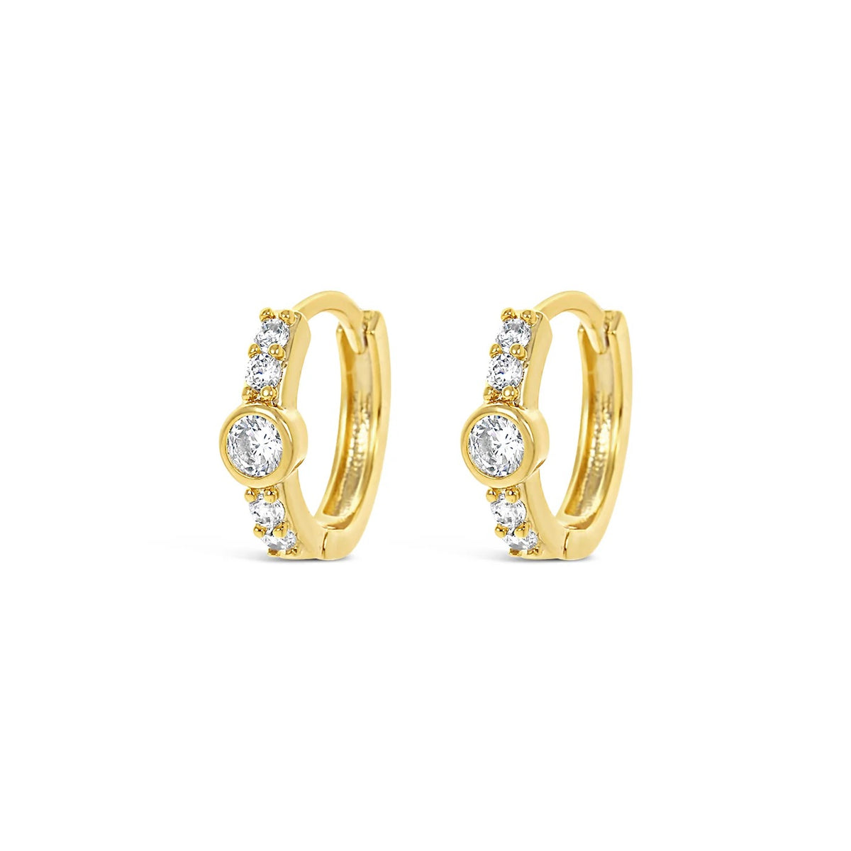Lanes - Crystal Gold Hoops - Boxed Earrings - Gold