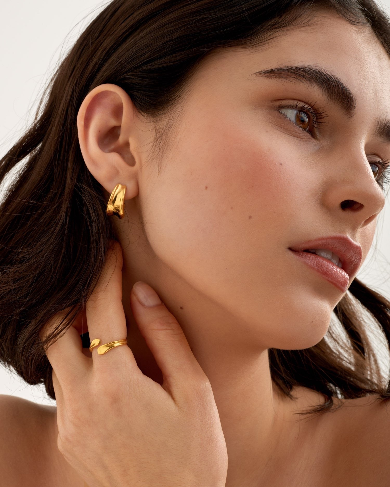 Katie Loxton Waterproof Jewellery - Molten Luxe - Gold Hoop Earrings