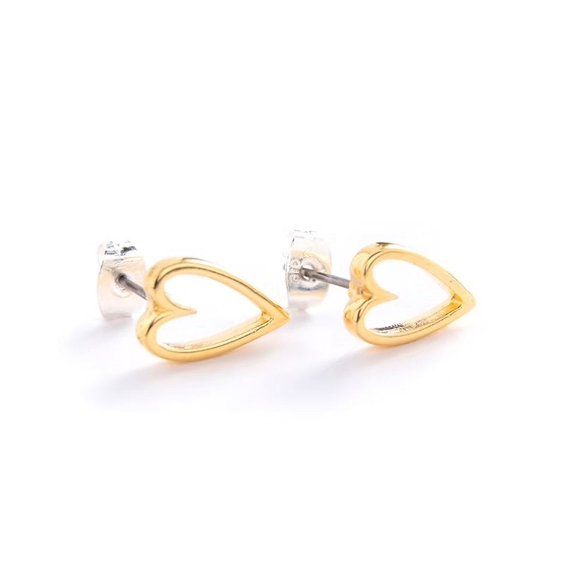 Carrie Elspeth Open Heart Stud Earrings - Gold