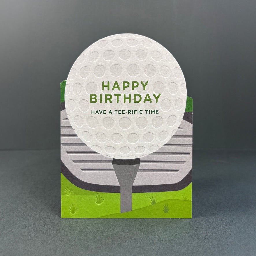 Heyyy - Golf Ball - Die Cut Birthday Card