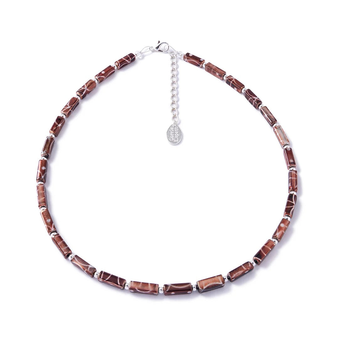 Carrie Elspeth - Molten Bronze Full Beaded Necklace - Brown