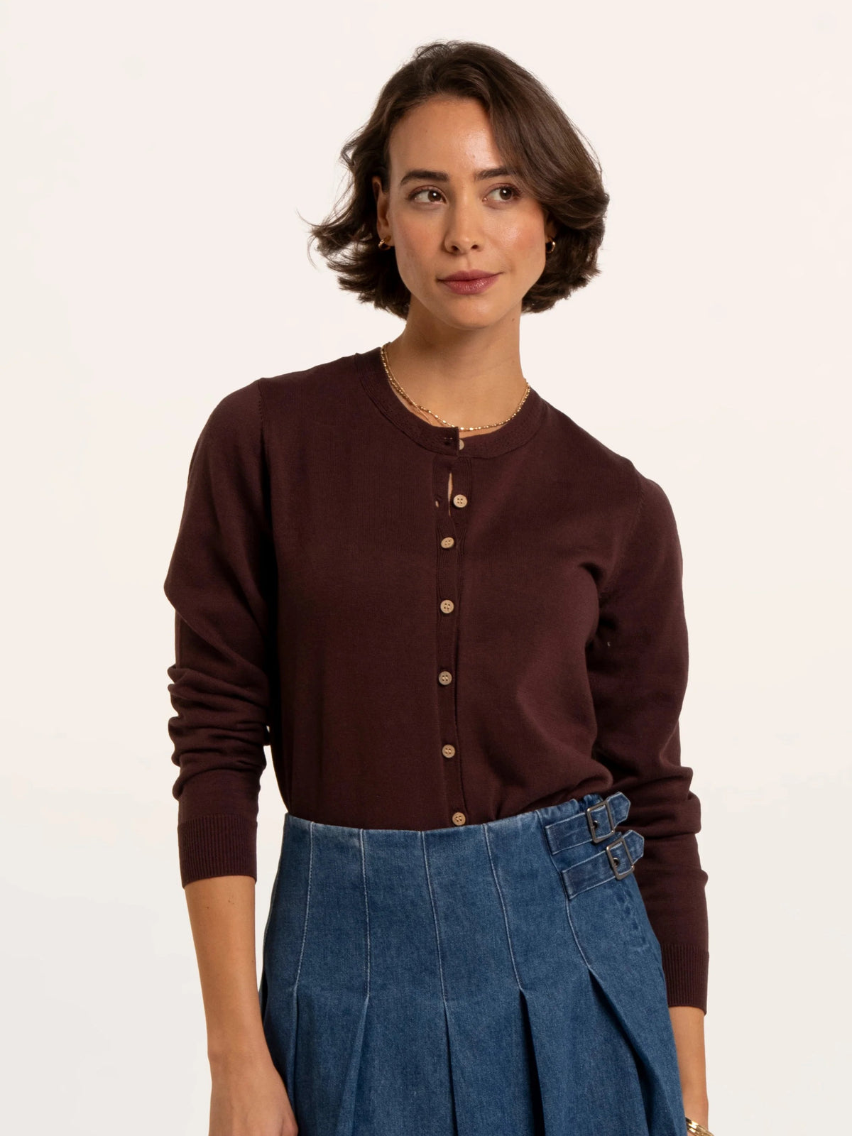 Brakeburn - Mia - Knitted Cardigan - Burgundy