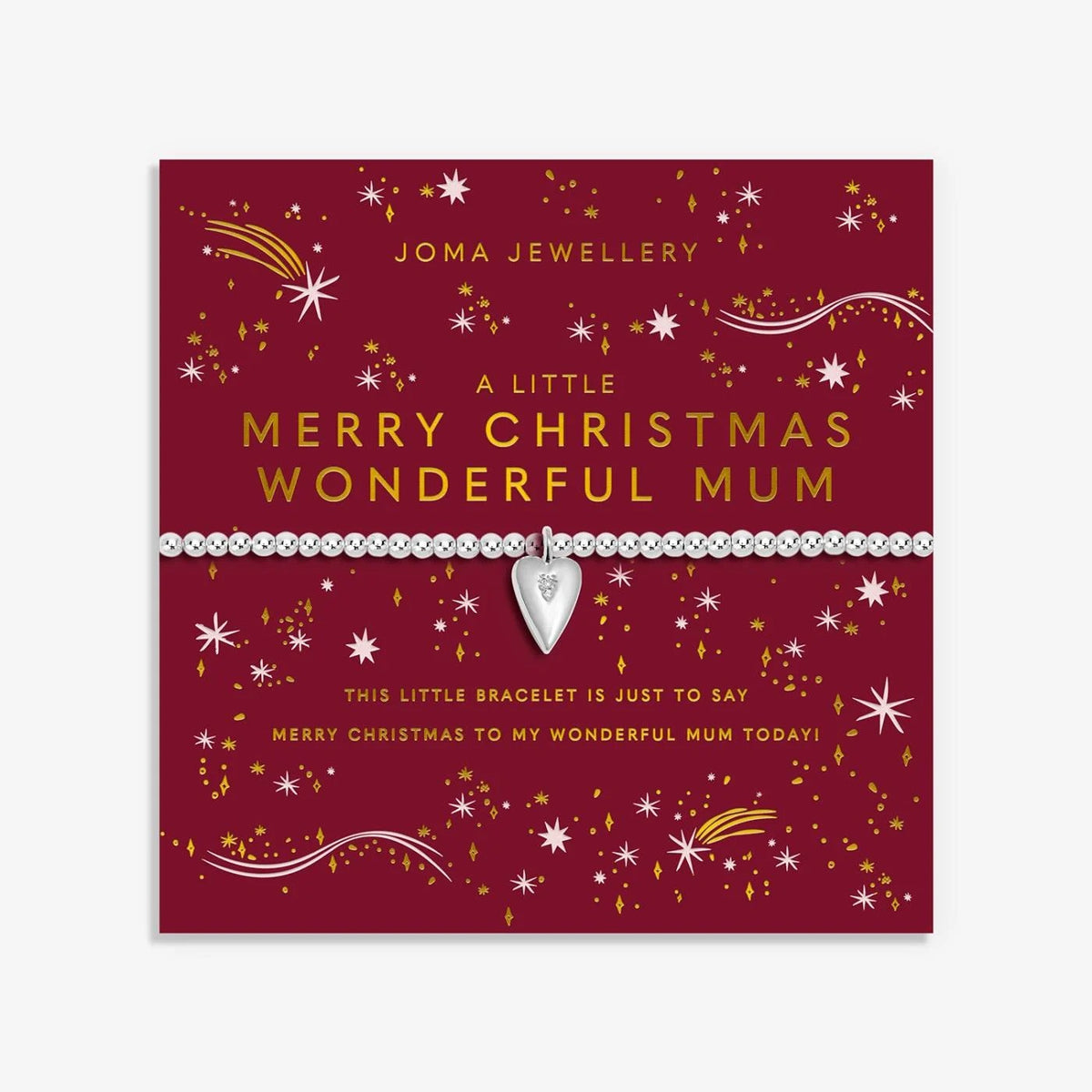 Joma Jewellery - A Little Merry Christmas Wonderful Mum - Silver Plated Bracelet