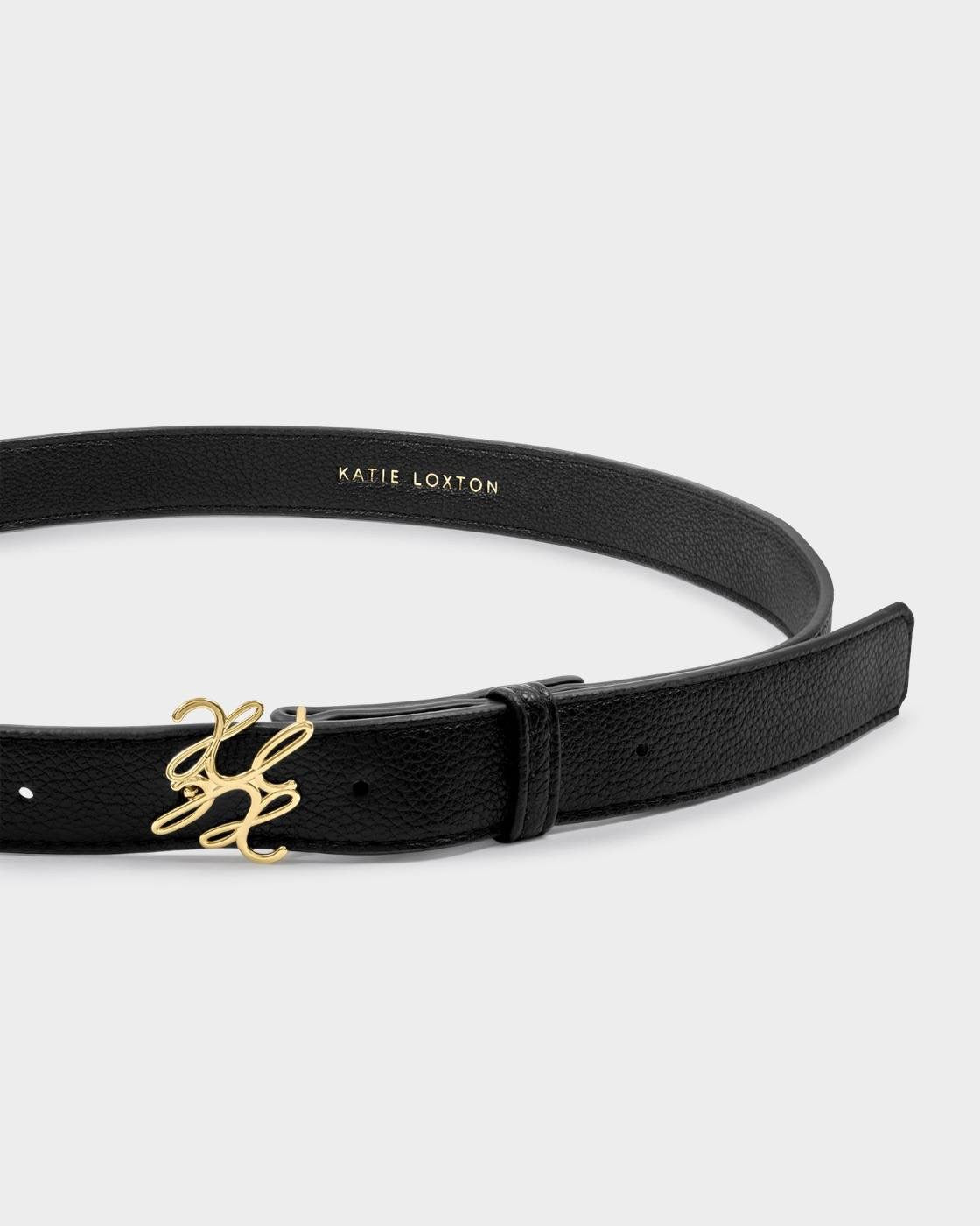 Katie Loxton -Signature Logo Belt - Black/Gold
