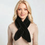 Park Lane - Satin Lined - Faux Fur Pull Through Scarf - Ebony Black