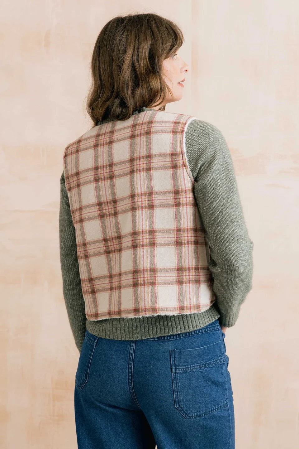 Pavillion Reversible Plain Boucle 2in1 Gillet - Blush mix/Cream - Lily &amp; Me