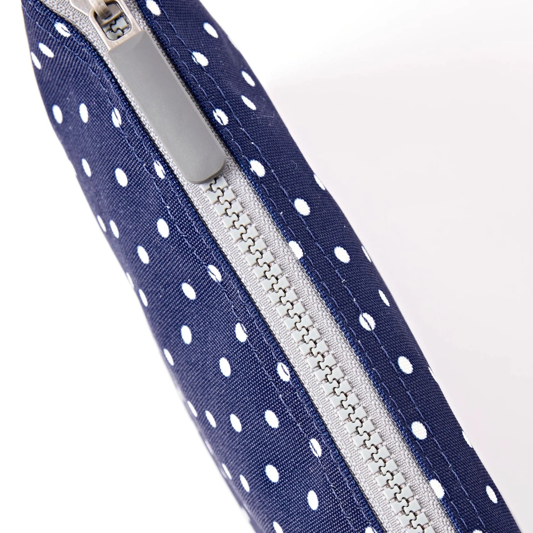 Roka Carnaby XL Crossbody-Recycled Canvas - Navy Polka Dot