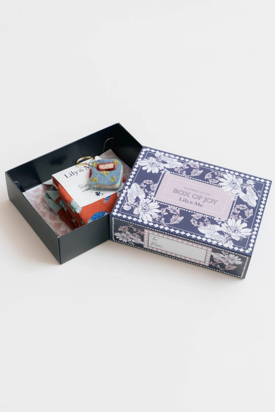 Lily &amp; Me - Reading Book Socks &amp; Felt Book - Keyring &amp; Sock Gift Box Set