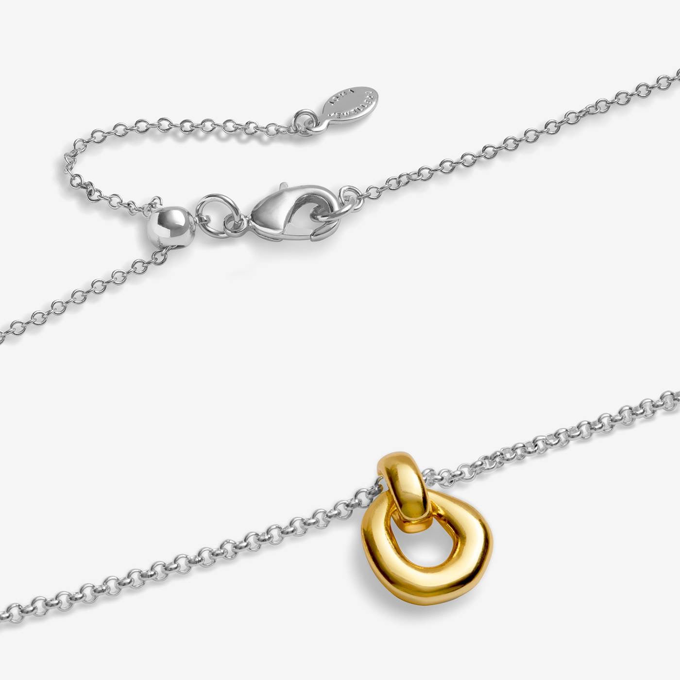 Joma Jewellery - Loved By You - Organic Link Necklace - Silver &amp; Gold Plating