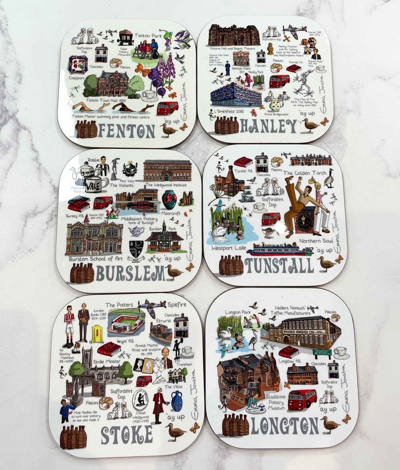 Emma Joustra Six Towns Series - BURSLEM Coaster