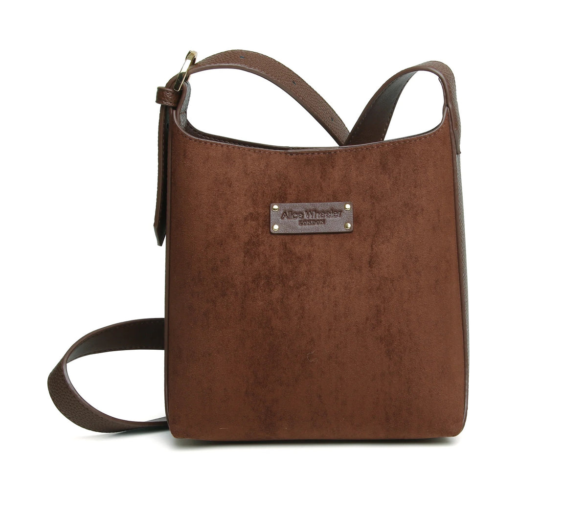 Alice Wheeler - Suede Kensington - Mini Hobo Crossbody Bag - Chocolate