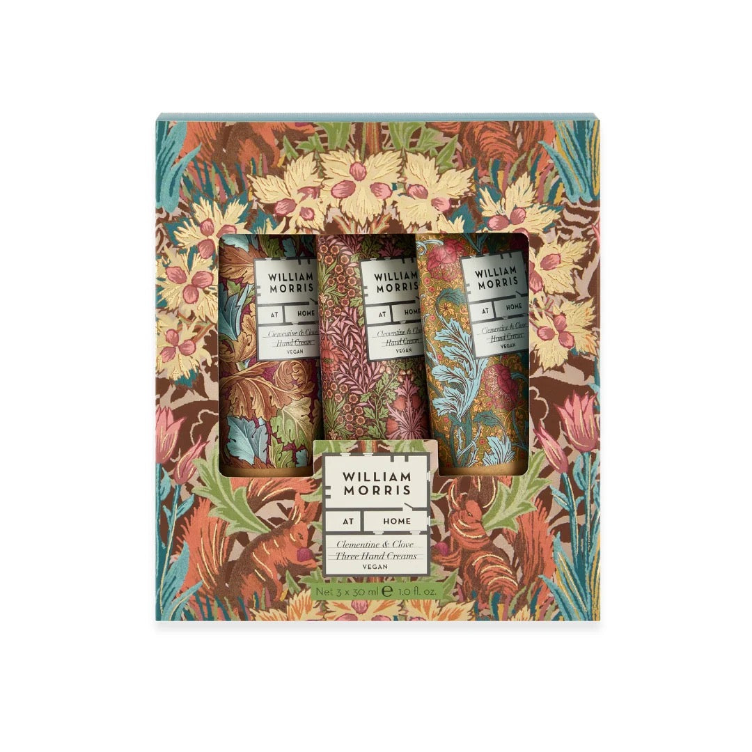 William Morris at Home - Oak &amp; Willow Boxed Hand Cream Trio Gift Set -Clementine &amp; Clove -3 x 30ml