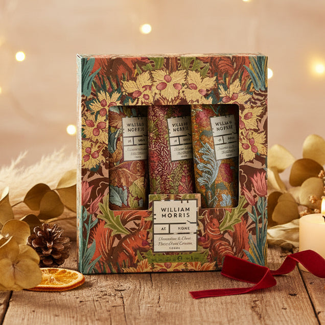 William Morris at Home - Oak &amp; Willow Boxed Hand Cream Trio Gift Set -Clementine &amp; Clove -3 x 30ml